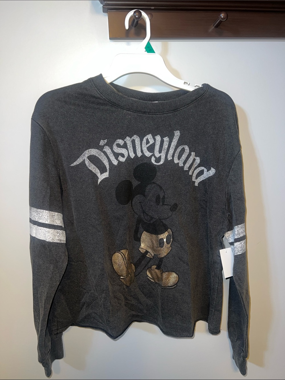 Official Disney Land Women’s Black & Silver & Rose gold Mickey Mouse Long Sleeve